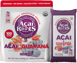 Açaí Roots Organic Acai+Guarana Smoothie Pouch Frozen  (4 packs x 100g)