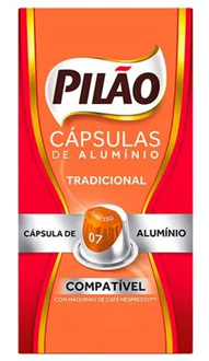 Capsula Café Pilão 07 Tradicional (Cafe Pilao PODs Espresso Traditional 10x52g)