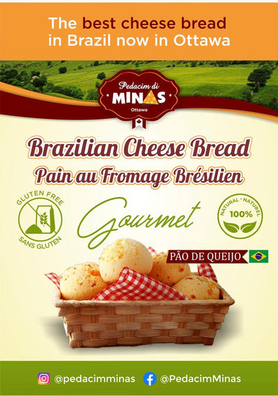Pedacim di Minas -  Pao de Queijo com Calabresa - Brazilian Sausage Cheese Bread Gourmet - 550 g