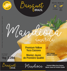 Mandioca Amarela Premium Cozida Congelada Banquet Brazil (Banquet Brazil Premium Yellow Frozen Cooked Cassava)