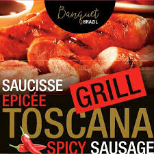 Linguiça Toscana Grill Apimentada Banquet Brazil (Banquet Brazil Toscana GRILL HOT SPICY Sausage) 375g