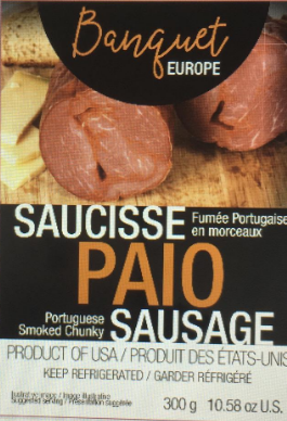 Linguiça Paio Defumado Banquet Europe (Linguica Banquet EUROPE Smoked Paio Sausage)
